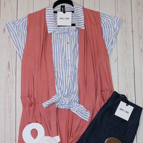 Agnes & Dora Dark Peach Cascade Vest - Picture 6 of 6